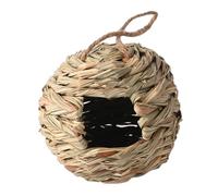 DIYEAH 2pcs Handwoven Bird Nest Straw Birdhouse, round Khaki, Warm Home, Comfortable, for Lovebirds and Finches, Outdoor Gardening Balcony Decoration