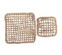 DIYEAH 2pcs Handwoven Seagrass Pet Mat for Rabbits and Guinea Pigs Chewable Activity Protector Pads Natural Grass Bedding for Cage Flooring and Dental Health Maintenance