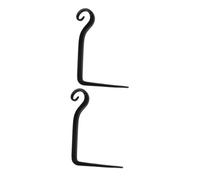 DIYEAH 2pcs Heavy-Duty Metal Plant Hangers Wall Mounted Hooks for Lanterns and Flower Pots Rustic Black Iron Storage Rack for Indoor Outdoor Use