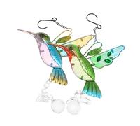 DIYEAH 2pcs Hummingbird Crystal Pendant Sun Catcher with Garden Hanging Ornaments for Home Office Balcony Wall Decor Lightweight and Stylish Decorative Accents for Windows and Outdoor
