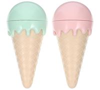 DIYEAH 2pcs Ice Cream Shaped Catnip for Cats and Kittens, Natural Cat Licking Chew Playthings with Wood Actinidia Fruit, Portable Decorative Pet Supplies (green + Pink)
