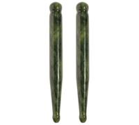 DIYEAH 2Pcs Jade Massage Stick Set Natural Xiuyan Jade Gua Sha Tools Acupressure Pen Facial Reflexology Pressure Point Massager Deep Tissue Massage Tool for Full Body Relaxation