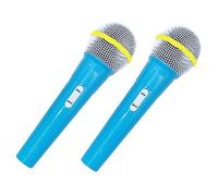 DIYEAH 2pcs Kids Fake Microphone Plastic Simulation Pretend Play Toy Easy to Hold and Carry for Daily Play and Parties