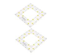 DIYEAH 2pcs Lightweight Clear Acrylic Quilting Rulers with Hollow Center for Precise Fabric Cutting and Sewing Scratch-resistant Square Templates for Tailors and Patchwork Crafting