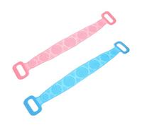 DIYEAH 2pcs Long Silicone Back Scrubber with Exfoliating Straps and Two Hand Pulling Hoops for Shower and Bathroom Use Bathing Supplies for Deep Cleaning and Back Rub Color Style