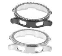 DIYEAH 2pcs Luxury Bling Watch Protector Shell for Watch Scratch Resistant Tempered Cover Silver Black Cases From Dirt Scratches Easy Installation