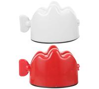 DIYEAH 2pcs Manual Plastic Toothpaste Squeezer Dispenser Tube Squeezing Tool for Bathroom Use, Portable Toothpaste Tube Squeezer Set in White and Red