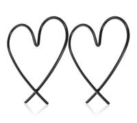 DIYEAH 2pcs Metal Heart Wire Wall Decor Black Iron Hanging Hearts for Indoor Outdoor Home and Garden Decoration Aesthetic Valentine Love Shape Ornament Practical and Stylish Wall Art