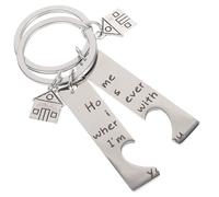 DIYEAH 2Pcs Metal Keychain House Pendant Stainless Steel Key Rings for Home Housewarming with Box Packaging for Keys Bags Backpacks Anniversary and Holiday Celebrations