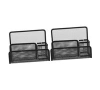 DIYEAH 2pcs Metal Mesh File Rack Desktop Organizer Compact File Storage Holder for Office Home Sturdy Breathable Design for Books Magazines Documents Space Saving Practical Storage