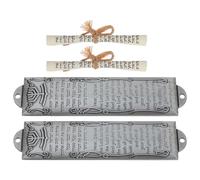 DIYEAH 2pcs Metal Mezuzah with Scroll Scripture Blessing for Front Door Religious Home Decor Vintage Style Jewish Gatepost Protection