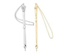 DIYEAH 2pcs Metal Torah Pointer with Chain for Adults Bible Reading Hand Pointer with Comfortable Grip Elegant Jewish Religious Featuring Gold Onion Silver Crown Heads for Home School