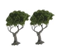 DIYEAH 2pcs Miniature Model Trees for Sand Table Scenery Realistic Micro Landscape Plants Durable DIY Craft Supplies for Railroad and Architectural Model Building