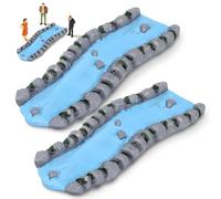 DIYEAH 2pcs Miniature Resin River Stream for Dollhouse Landscape, Model Scenery Water Feature, DIY Garden Water Creek Accessory for Sand Table and Home Decoration