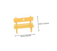 DIYEAH 2pcs Miniature Wooden Bench for Garden Decor Smooth Polished Mini Furniture Ornament Lifelike Compact Craft for Dollhouses and Fairy Scenes Yellow Green Small Adornment