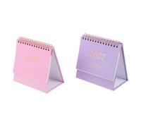 DIYEAH 2pcs Minimalist Standing Desk Calendar 2027 Monthly Planner with Easy Page Flipping and Paper Material, for School and Workspace Decoration