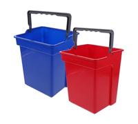 DIYEAH 2pcs Multipurpose Plastic Cleaning Bucket with Handle for Waste and Water, Portable and Versatile Compatibility for Commercial Routines and Household Use, Modern Sl xterior