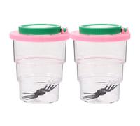 DIYEAH 2pcs Natural Science Exploration Tool, Portable Insect Collection Box with Magnifying Top, Outdoor Bug Magnifier Container for Backyard Learning, 3 Inch
