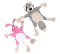 DIYEAH 2pcs No Stuffing Dog Chew for Medium Dogs Sturdy Plush Cartoon Animal Shape Interactive Chewing for Indoor and Outdoor Play