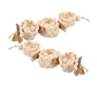 DIYEAH 2pcs Parrot Chew Toys for Bird Cage Decor Natural Corn Husk and Bark Material Funny Parakeet Toys for Swing and Perch Plaything