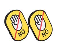 DIYEAH 2pcs Pet Leash Warning Stickers, Don't Touch High-Visibility Social Identification Patch for Dogs, Outdoor Safety Labels for Pet Leashes