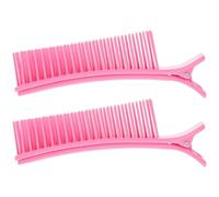 DIYEAH 2pcs Pink Small Hair Sectioning Clips with Comb - Multi-functional Salon Hair Clips for Women’s Styling, Haircutting, Coloring and Makeup - Professional Hairdresser Sectioning