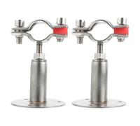 DIYEAH 2pcs Pipe Hanger Bracket: Stainless Steel Adjustable Wall/Ceiling Mount Pipe Clamp for 54-57mm - Heavy-Duty Tube Support Holder Height Range 50-95mm - Plumbing Fittings