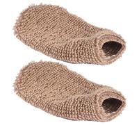 DIYEAH 2pcs Plant Fiber Exfoliating Bath Gloves 21x11cm, Natural Hemp Material Shower Mittens for Body Scrub and Back Massage, Brown Glove Type Wash Towels for Spa and Skin Care