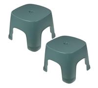 DIYEAH 2pcs Plastic Footstool Non-Slip Step Stool for Bathroom Bedroom Kitchen PVC Small Green