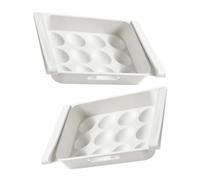 DIYEAH 2pcs Plastic Multi Grid Egg Boxes with 12 Compartments Large Capacity under Cabinet Drawer Type Storage Box to Prevent Eggs from Being Crushed