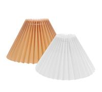 DIYEAH 2pcs Pleated Fabric Lampshade E27 4cm Diameter Replacement Lamp Shade Cover for Table and Wall Lamps Bedroom Living Room Lighting Accessory White and Khaki