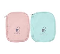 DIYEAH 2pcs Portable Outdoor Kit Medicine Bag Set, Lightweight Travel and Hiking Emergency Pouch with Large Capacity, Reusable Sundries Organizer in Light Green and Light Pink
