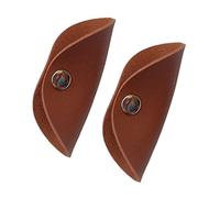 DIYEAH 2pcs PU Leather Cord Organizer Half Round Earphone Cable Straps with Snap Compact Lightweight Wire Holder for Travel Work School Home Cord Management Khaki