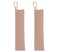 DIYEAH 2pcs Pu Leather Pen Case Double Pen Sleeve Stylish Texture Design with Lobster Clasp Effortless Attachment Pink 16x3.5cm
