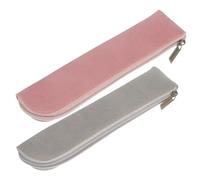 DIYEAH 2pcs Pu Material Pencil Pouch Practical Pen Bag for Stationery Pencil Case Makeup Bag Travel Organizer