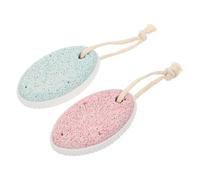 DIYEAH 2pcs Pumice Stone Foot Callus Remover Set Natural Volcanic Rock Foot Skin File Scrubber with Blue and Pink Stones Effective for Hard Skin Removal and Smoother Heels
