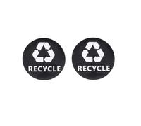 DIYEAH 2pcs PVC Recycle Stickers Self-Adhesive Recyclable Sign Decals for Window and Door, Waterproof Trash Bin Labels, Helps Sorting Recyclables for Reduce, Reuse and Recycle