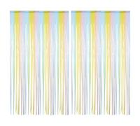 DIYEAH 2pcs Rainbow Foil Fringe Curtain - Birthday Party Rainbow Door Curtain - 2m Gradient Photo Booth Foil Backdrop for Baby Photography, Bridal Shower, Disco Event Photo Decoration