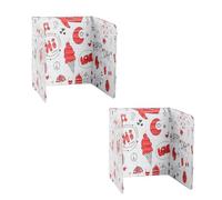 DIYEAH 2Pcs Red Aluminum Foil Oil Baffle Kitchen Insulation Board Heat Resistant Cooking Splatter Guard Stove Splashback Shield for Frying Pan Protection