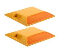 DIYEAH 2pcs Reflective Road Markers for Driveway Entrance Durable Plastic Pavement Markers High Visibility Night Safety Guide for Speed Bumps and Pathways
