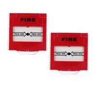 DIYEAH 2pcs Resettable Emergency Fire Alarm Buttons Manual Call Point Switch for Seniors Home Hotel Office High Visibility Quick Response Compatible Fire Panels