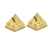 DIYEAH 2PCS Resin Khufu Pyramid Model Decor for Psychological Sand Table Ancient Egyptian Mausoleum Building Figurines Wear-resistant Golden Home and Bonsai Ornament