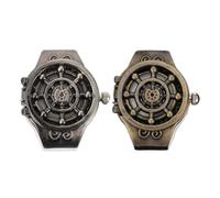 DIYEAH 2pcs Retro Ring Watch Flexible Flipp in g Jewelry Accessory | Yellow and White Color Options, Simple Ornament Style, Not Easy to Rust or Break