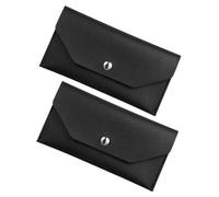DIYEAH 2pcs Reusable Fake Leather Cash Envelope Wallet Budget Organizer for Women Compact Money Pouch for Bills Cards Receipts Financial Planning
