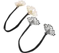 DIYEAH 2pcs Rhinestone and Pearl French Twist Bun Maker Set, Donut Hair Bun Curler for Wedding and Everyday Styling, Hair Accessories for Women