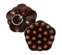 DIYEAH 2pcs Sandalwood Scalp Comb Wooden Scalp Massager round Brown Metal Ring and Detangling Portable Home the Go