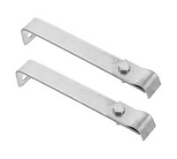 DIYEAH 2pcs Shaped Stainless Steel Grounding Cable Clamps Roof Bracket Set Weather Resistant Thunder Rod Earth Strap for Residential Industrial Buildings Easy Tool Installation