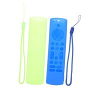 DIYEAH 2pcs Shockproof Silicone Remote Cover for Stick Protective Shell with Full Button Access Soft Comfortable Grip Glow the Dark Design for Tv Remote Control