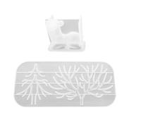 DIYEAH 2pcs Silicone Antler Moulds for DIY Craft Accessories, Easy to Use and Clean, for Handmade Ornaments and Resin Art Projects, White Silicone Material for Craft Lovers