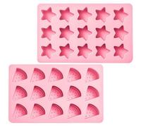 DIYEAH 2pcs Silicone Ice Cube Making Mold Star Shaped with Lid, Dishwasher Safe and Good Flexibility, for Cold Drinks and Chocolate DIY, Reusable Ice Cube Tray for Home and Kitchen